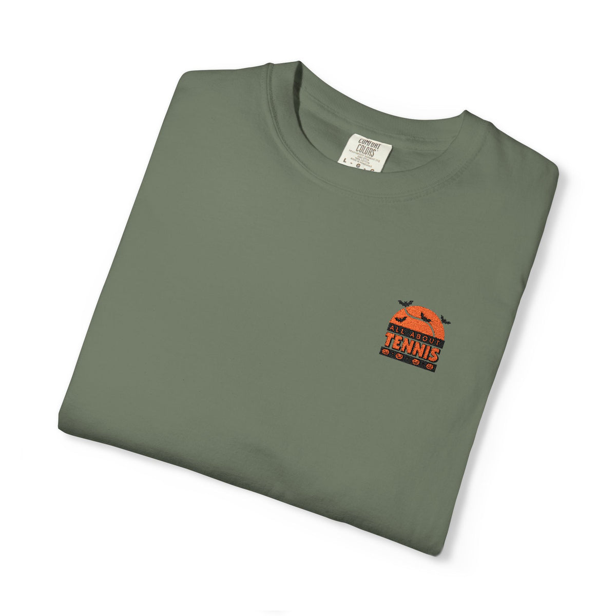 Spooky Tennis Embroidery All About Tennis Garment-Dyed T-shirt
