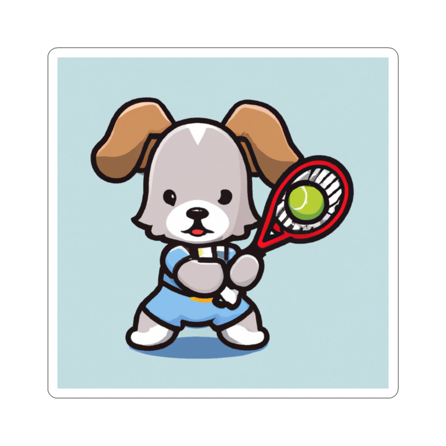 Tennis Dog Sticker (Blue)