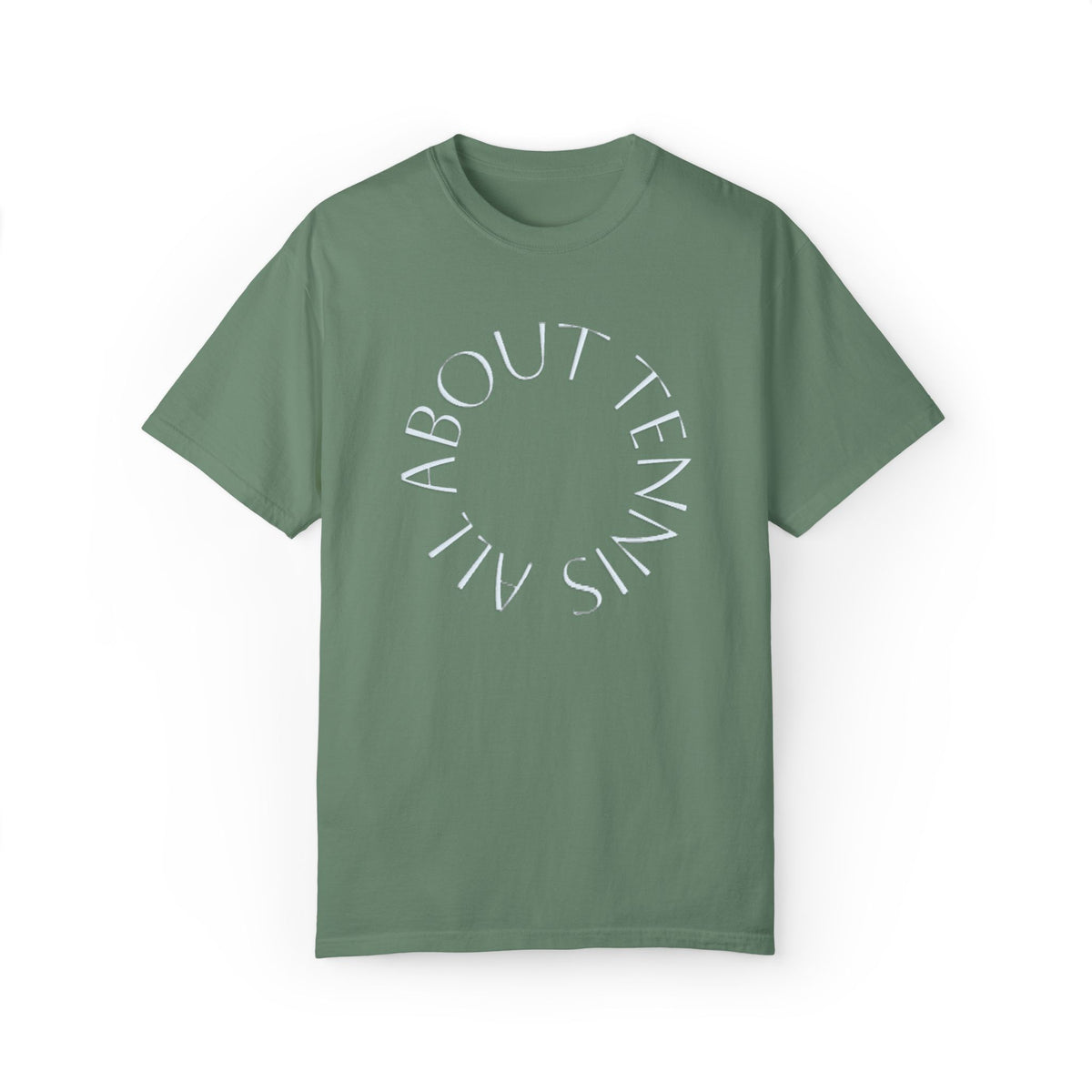 All About Tennis Puff Lettering Unisex Garment-Dyed T-shirt