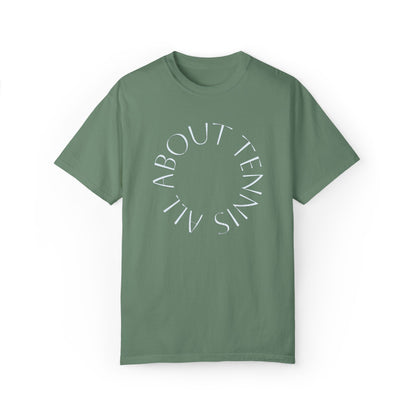 All About Tennis Puff Lettering Unisex Garment-Dyed T-shirt