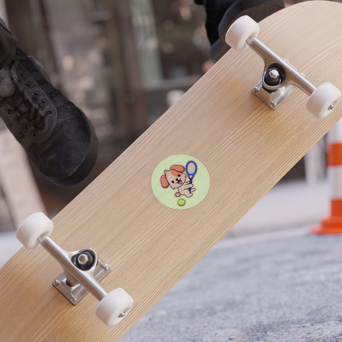 Mint Dog Transparent Outdoor Stickers, Round, 1pcs