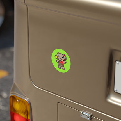 Green Dog Transparent Outdoor Stickers, Round, 1pcs