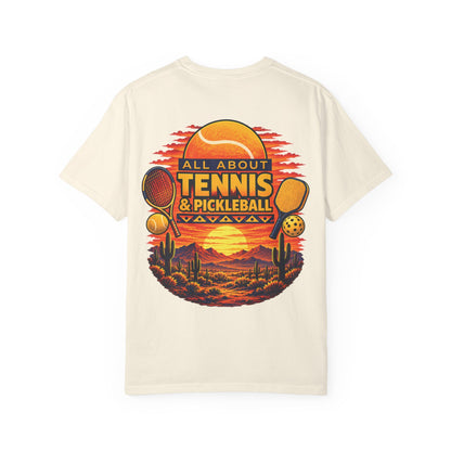 All About Tennis Sunset Garment-Dyed T-shirt