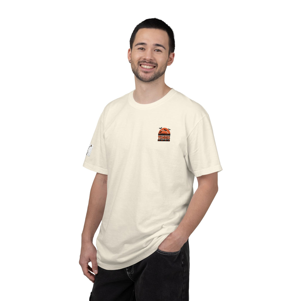 Spooky Tennis Embroidery All About Tennis Garment-Dyed T-shirt