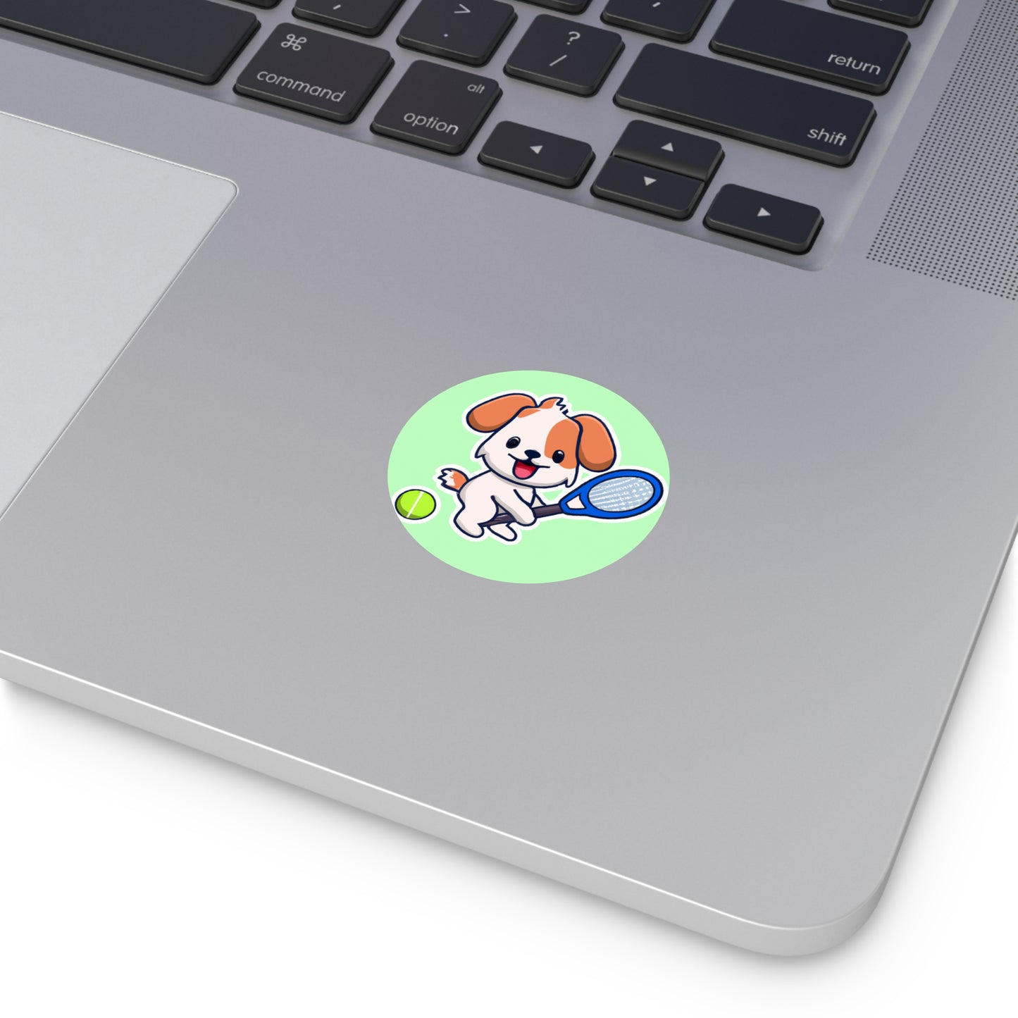 Tennis Dog Round Stickers (Mint)
