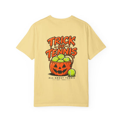 Trick or Tennis Halloween Garment-Dyed T-shirt