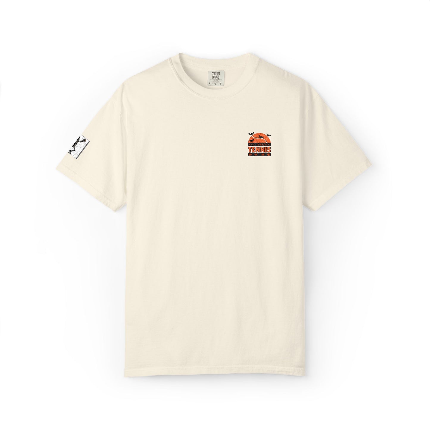 Spooky Tennis Embroidery All About Tennis Garment-Dyed T-shirt