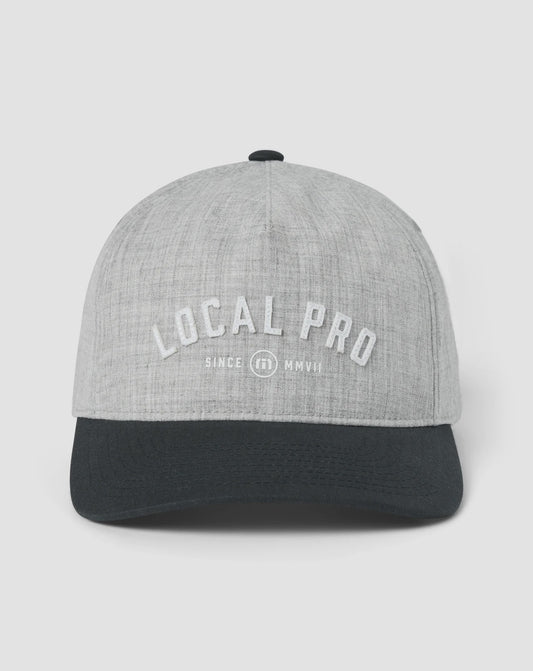 Travis Mathew Men's Local Pro Snapback Hat Heather Light Gray A47206