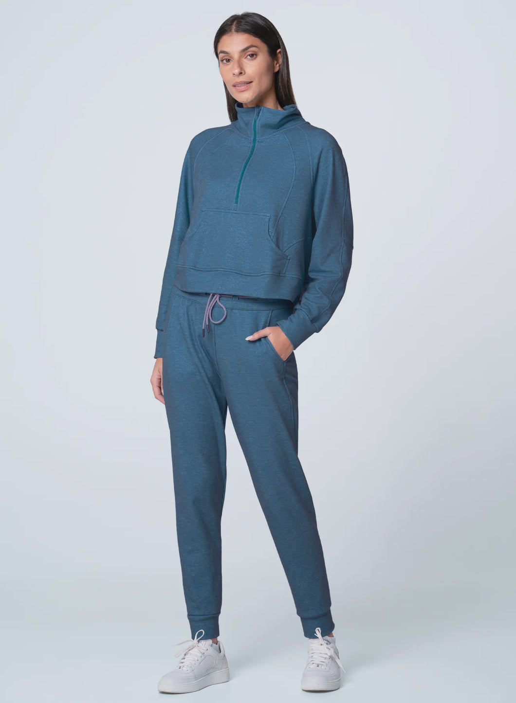 Lucky in Love Women's 1/4 Zip Heather LS - CX079-19E401 MDN