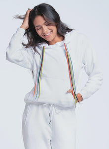 Lucky In Love Women's Chroma Cord Hoodie White CX120-110-