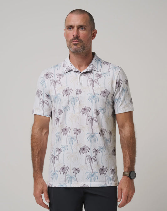 Travis Mathew Men's Featherweight Palms Polo - White