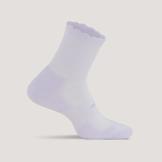 Feetures High Performance Max Cushion Quarter Tall Scallop Sock - Lilac Ripple