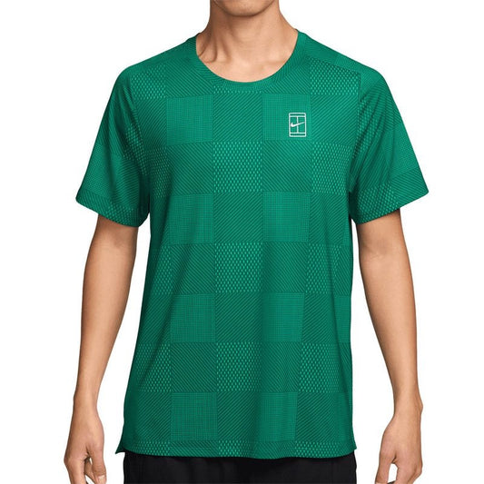 Nike Court Men's  Printed Advantage Crew - Malachite/White IB1064-365