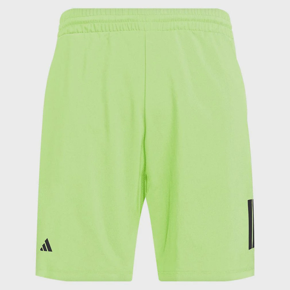 Adidas Men's Club 3 Stripes 9 inch Tennis Shorts Lucid Lemon