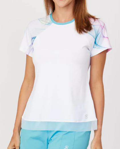 Sofibella Women's UV Raglan Short Sleeve Top - Spectrum