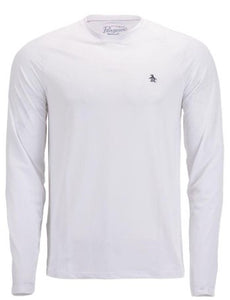 Penguin Men's Raglan Long Sleeve Tennis Pullover - White