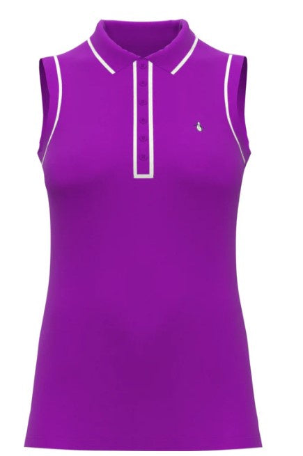 Penguin Veronica Sleeveless Golf Women's Polo Shirt - Purple Cactus flower