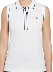 Penguin Veronica Sleeveless Golf Women's Polo Shirt - Bright White