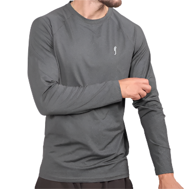 Men's Prime Mesh Long Sleeve Tee - Deep grey/Silver