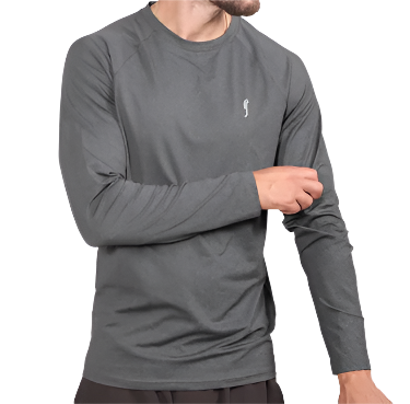 Men's Prime Mesh Long Sleeve Tee - Deep Grey/Silver