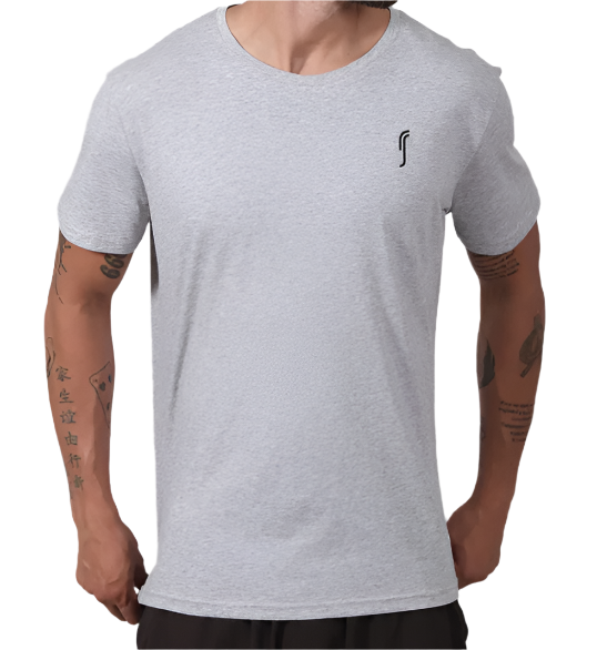 Men's Paris Cotton Tee - Grey Malange/Black