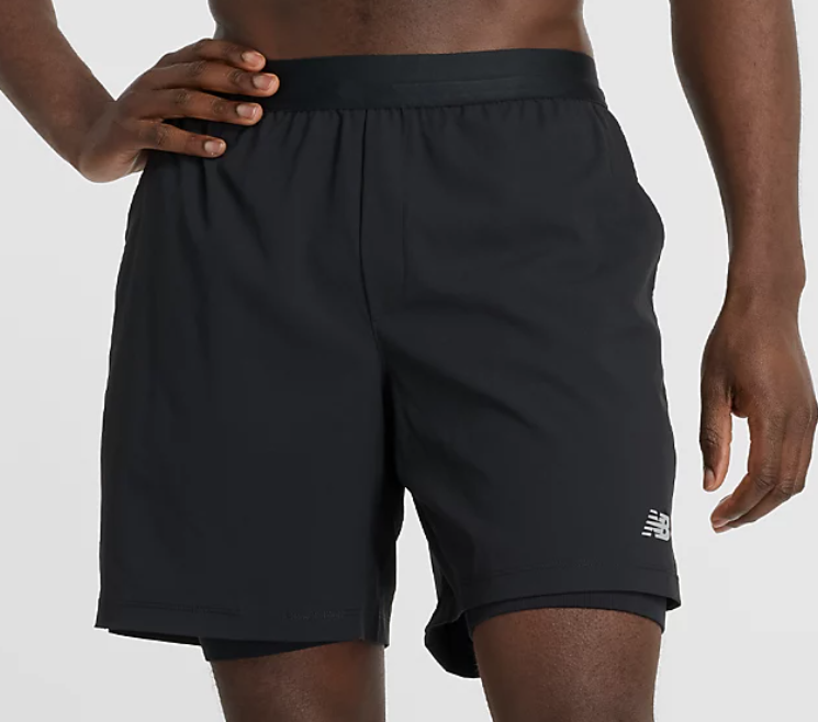 Men's New Balance AC Lined Short 7" - Black