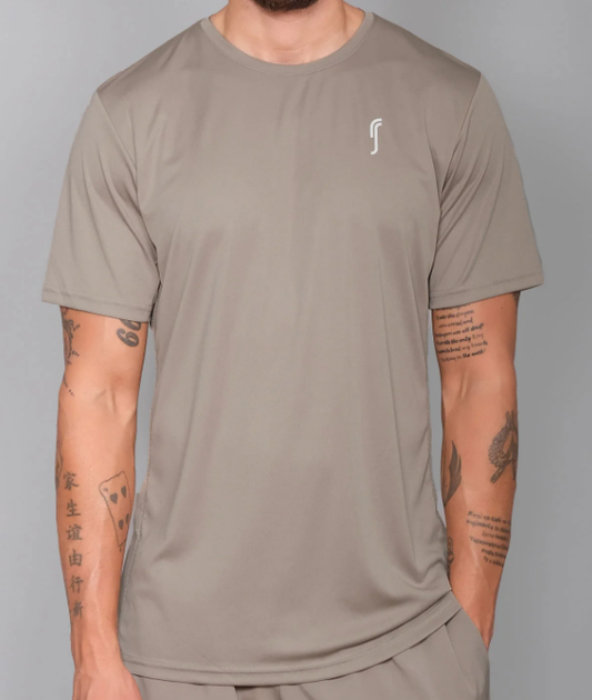 RS Men's Performance Tee side mesh - Solid Taupe