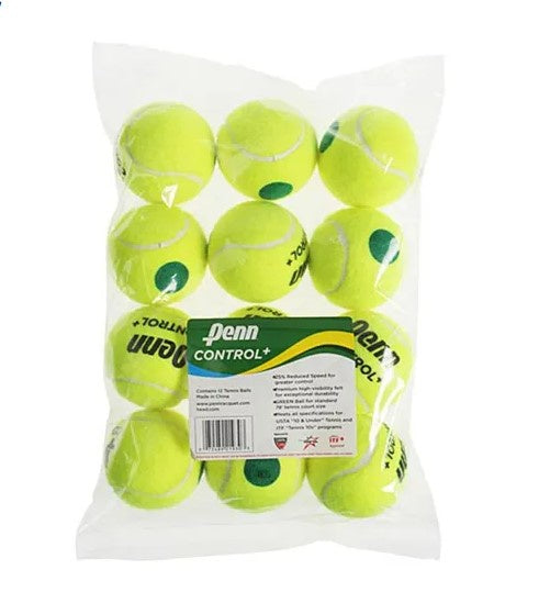 Penn Control Plus Green Dot Tennis Balls (12 pack)