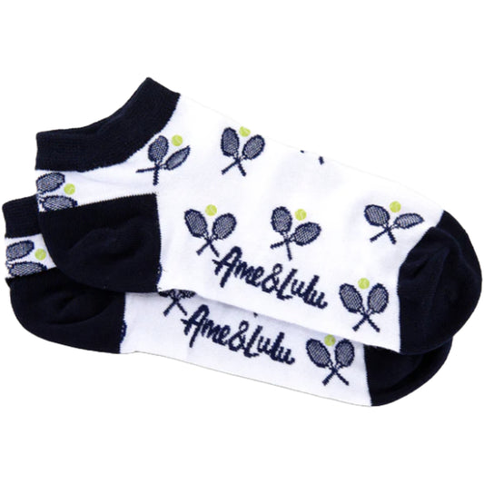 Ame & Lulu Tennis Socks - Classic Racquets White