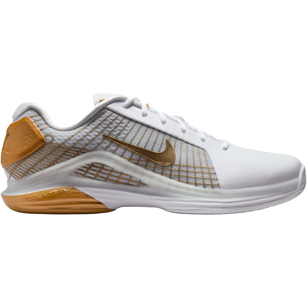 Nike Men's Vapor 12 Hypersmash Tennis Shoes - White/Metallic Gold  HV1488-100