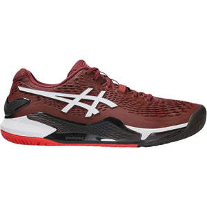 Asics Men's Gel Resolution 9 Clay Tennis Shoes- Antique Red/ White