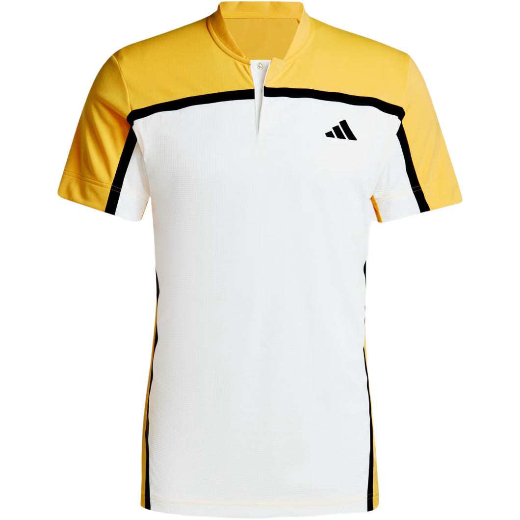 Adidas Men's Heat.RDY Pro Freelift Henley Polo Shirt - White and Spark
