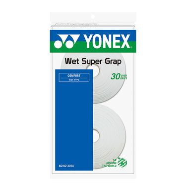 Yonex Super Grap Overgrip Reel (Wet Type) COLORS (30 Pack) White
