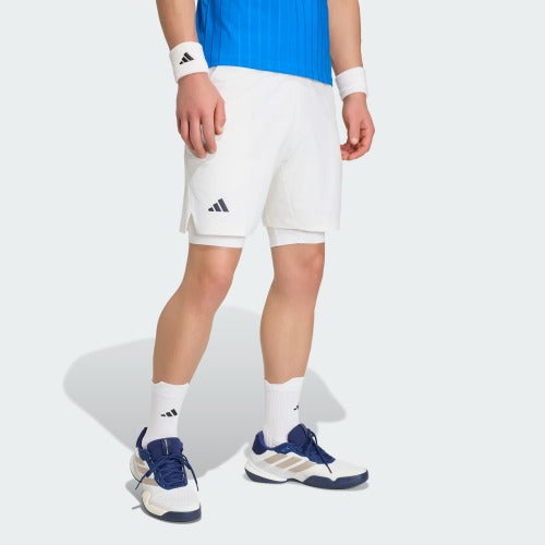 Adidas Men's Tennis Climacool Shorts & Tight Set - KB3442 White