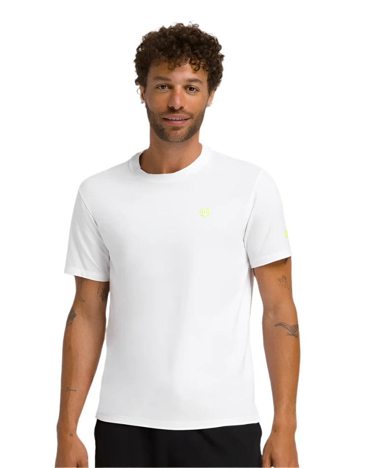 Wilson Men's Easy Street Tee - Bright White/Yellow Tennis Ball