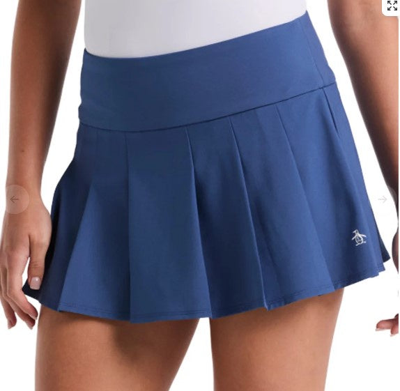 Penguin Women`s 13 Inch Pleated Tennis Skort True Navy- O1BSF011SU