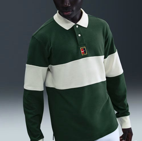 Nike Men's Court Heritage Tennis Long-Sleeve Polo-  HQ1748-323