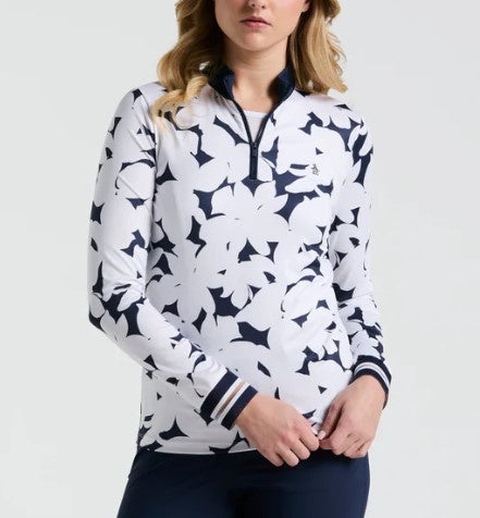 Penguin  Women's Riviera Floral Sun Protection Golf Shirt