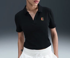 Nike Women's Court Heritage Short-Sleeve Cropped Tennis Polo