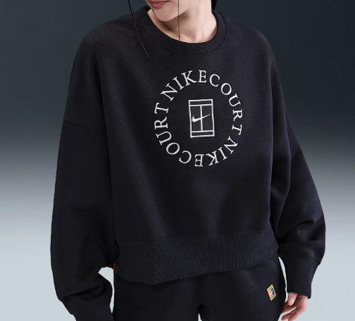 Nike Women's Court Heritage Phoenix Fleece Over-Oversized Crew-Neck Sweatshirt