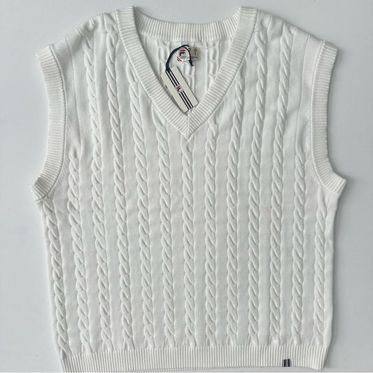 Fila Men's Baseline Cable Knit Vest - White