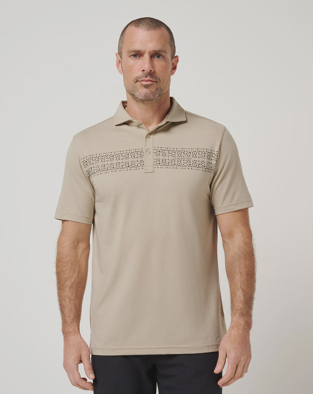Travis Mathew Men's Flower Market Polo  Island Fossil A42189