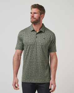 Travis Mathew Men's Featherweight Caves Polo Dark Olive - A41490