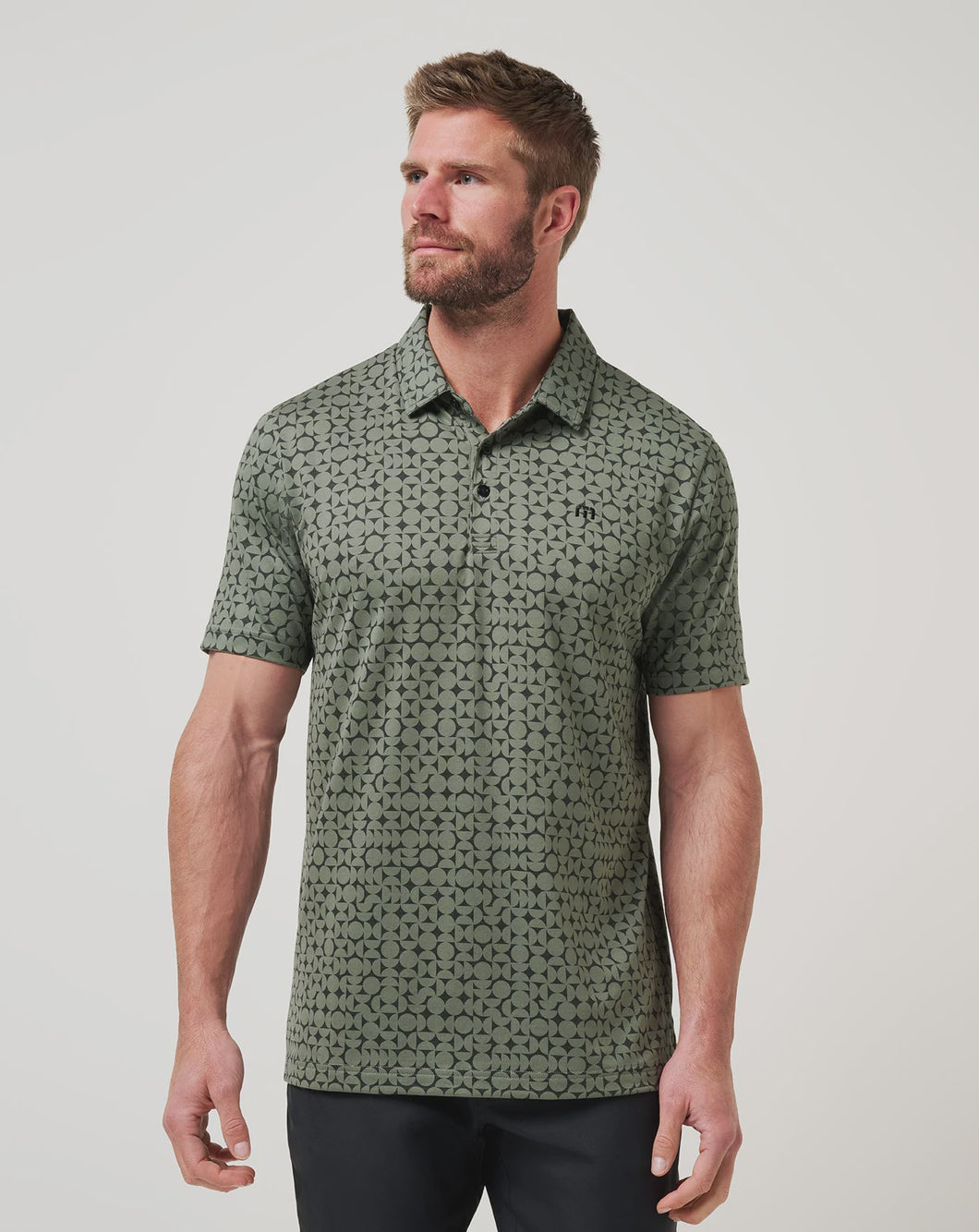 Travis Mathew Men's Featherweight Caves Polo Dark Olive - A41490