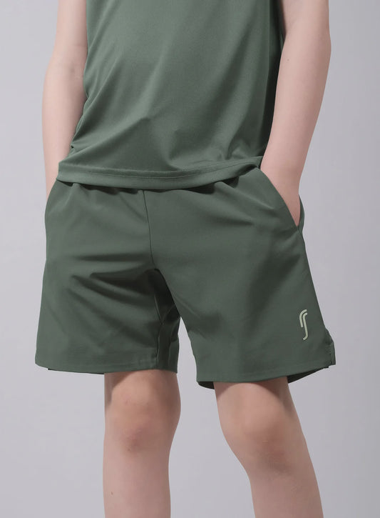 Boy's Junior Performance Shorts - Court Green