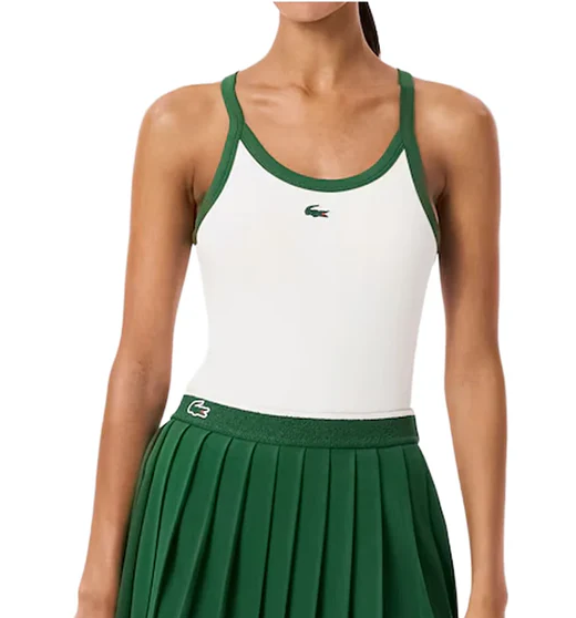 Lacoste Women's Core Performance Tennis Tank- TF4192 51 737- White/Green
