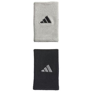 Adidas Interval  Reversible Large Wristbands - Black/Aluminum/White