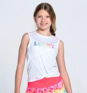 Lucky In Love Girls Love In Color Tank - White