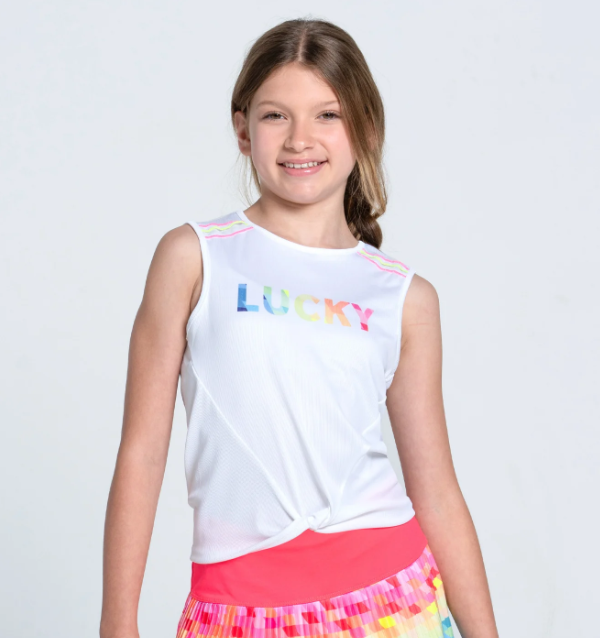 Lucky In Love Girls Love In Color Tank - White