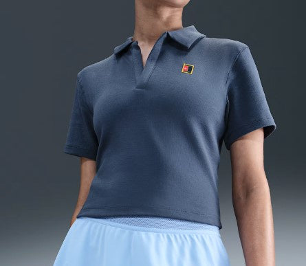 Nike Women's Court Heritage Short-Sleeve Cropped Tennis Polo- HJ8992-491